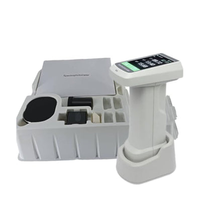 QIUSUO Digital Spectrophotometer Multi Aperture Spectrophotometer with USB Interface Accuracy 0.01 Repeatability dE*ab≤0.03 Smart Auto Calibration LED+UV Light Source Camera Measurement Observation Method Three Calibers for Printing Paint Textiles