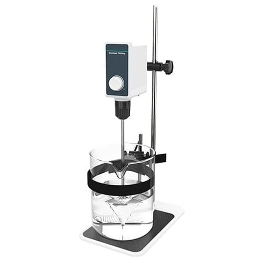QIUSUO Lab Overhead Stirrers Electric Overhead Stirrer with Brush Motor Clamping Diameter Range of Drill Chuck 1 - 10 mm Max Amount of Stirring(H2O) 5L RPM 200-1500rpm Power 20W for Mixing Paints Dyes Reagents and Other Liquids