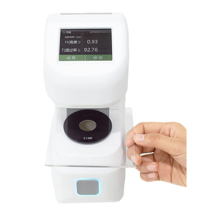 QIUSUO Haze Measurement Light Transmission Haze Meter with Massive Storage Test Range 0-100% Resolution 0.1% Aperture 21mm 2.8 Inch Touch Screen USB Interface High Precision High Stability for Haze Luminous Transmittance of Transparent Plastics