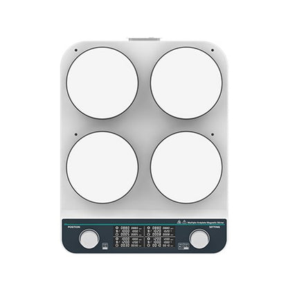 QIUSUO Multi-position Magnetic Stirrer Heating Magnetic Stirrers with Speed 50-1500rpm RPM Increment 10rpm Direction of Rotation Clockwise Max Stirring Volume 2L(H2O)*4 Pan size φ135mm²4