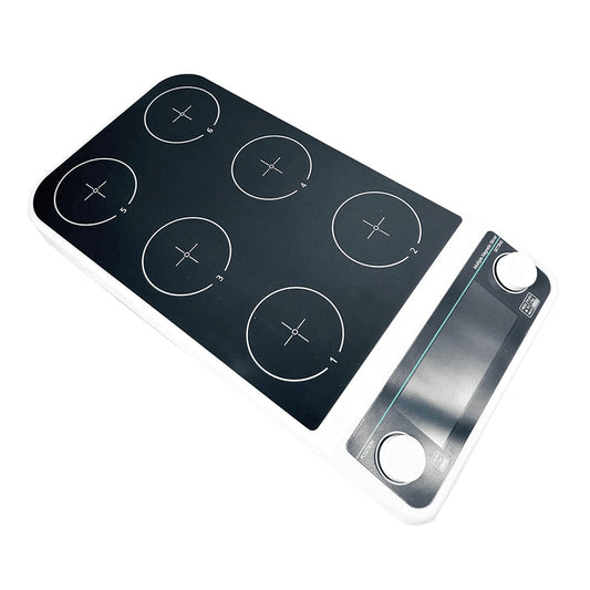 QIUSUO Multi Position Magnetic Stirrer Multipoint Magnetic Stirrers with Max Stirring Volume 6 * 500 ML Plate Size 110MM Rotating Speed 50-1500 RPM LCD Timing 1min - 19h59min Can be Run Synchronously or Asynchronously