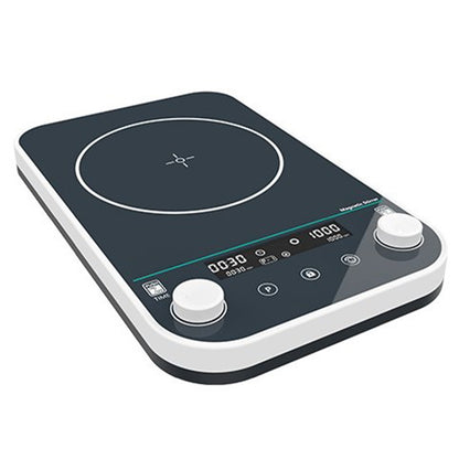 QIUSUO Large Volume Magnetic Stirrer 5L Magnetic Stirrer with Control Method Digital Display+Button+Knob Max Capacity 5L Speed Increment 5rpm Timer Range 1min-24h Workplate Size 190*190mm