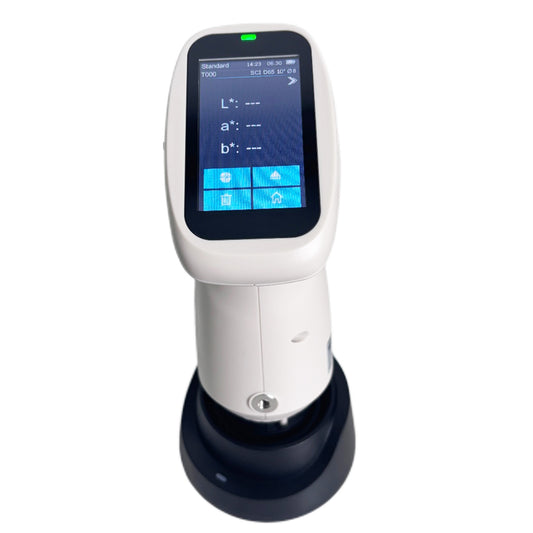 QIUSUO Portable Spectrocolorimeter Single Caliber Spectrocolorimeter with Single Aperture Φ8mm Integrating Sphere Size Φ40mm Ergonomic Design Easy Measurement Wavelength Range 400-700nm for Color Difference Quality Control