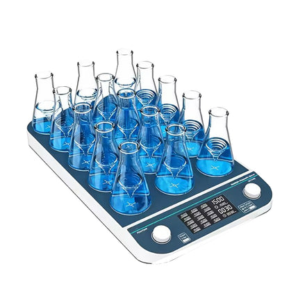 QIUSUO 15-Position Magnetic Stirrer Digital Multi-position Stirrer with Max Stirring Volume 15*250mL / 8*500mL Brushless Motor 50-1500 RPM LCD Liquid Crystal Display