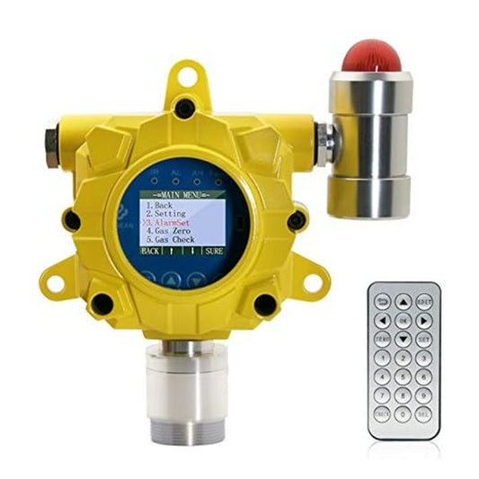 QIUSUO HCN Gas Detector Wall-mounted Hydrogen Cyanide Gas Monitor with 0-50ppm Resolution 0.1ppm Die-Cast Aluminum Shell LCD display &nbsp;Sound Light Alarm Monitor