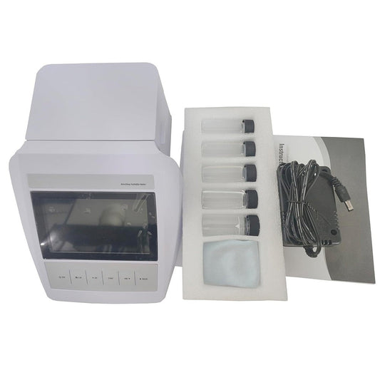 QIUSUO Turbidity Testing Equipment Benchtop Nephelometer Turbidimeter with 7 Point Calibration Range 0 to 2000 NTU/FNU 0 to 500 EBC 0 to 9999 ASBC Accuracy ±2% 4 PCS Liquid Calibration Solutions Suspended Particle Test