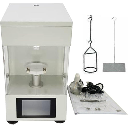 QIUSUO Full-Automatic Liquid Surface Tensiometer Tension Meter with 4.3-inch Touch Screen Data Direct Reading Du Nouy Ring Method & Wilhelmy Plate Method Test Range 0 to 1000mN/m Accuracy 0.01mN/m