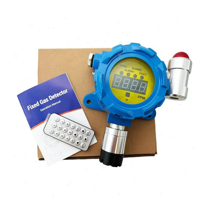 QIUSUO Fixed Ethylene Gas Detector C2H4 Detector with Measuring Range 0-100ppm Resolution 1ppm Sound and Light Alarm Aluminum Shell Material
