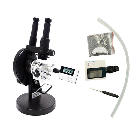 QIUSUO Lab ABBE Refractometer Binocular Refractometer Binocular Abbe Refractometer with 1.3000-1.7000nD 0-95% Brix Accuracy ±0.0003 Digital Display of Temperature Measurement of Refractive Index nD