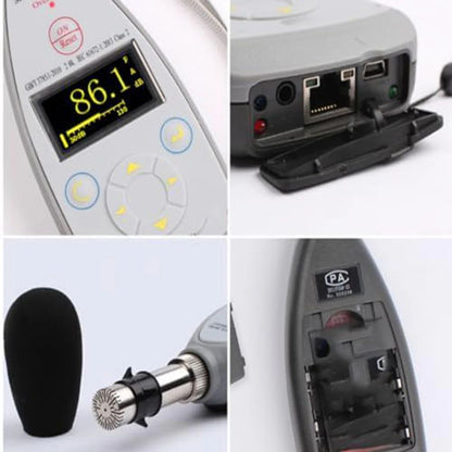 QIUSUO Noise Level Meter Digital Type 2 Sound Meter with Frequency Range 20Hz~12.5kHz Statistical Analysis Function Meas. Range 30 dB(A)~130dB(A) 32kHz A/D Bits Statistical Analysis Function Integrating Function for Assessmet of the Risk of Hearing Damage