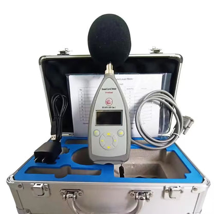QIUSUO Sound Level Meter Class 1 Digital Sound Level Meter with Measurement Range 25dB(A)~140dB(A) Statistical Analysis Function 8000 Groups Data Storage for Community and Industrial Noise Measurement