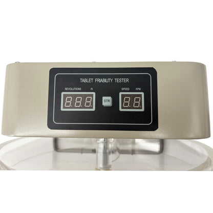 QIUSUO Friability Test Machine Tablet Friability Testing Instruments for Crushing Strength with Single-Channel Single-Tube Inner Diameter of Turntable Cylinder Φ286mm Rotation Speed Range 25 rpm