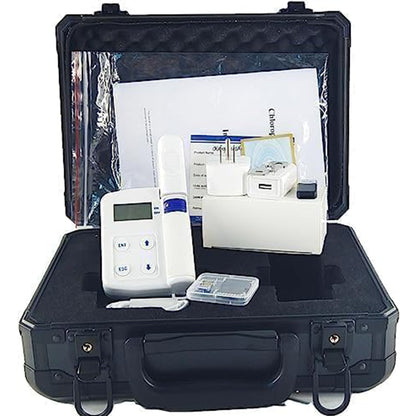 QIUSUO Leaf Chlorophyll Content Measurement Portable Chlorophyll Meter with Chlorophyll Measuring Range 0.0-99.99SPAD Leaf Temperature Measuring Range -10-99.9℃ 16GB Data Storage Multi-functional USB Interface High Contrast LCD Display