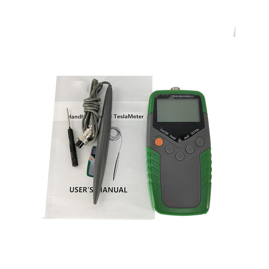 QIUSUO Tesla Meter Digital Permanent Magnet Gauss Meter with Ns Function and Metal Probe 5% Accuracy Probe 0 to 2400mT 0 to 24000Gs Resolution 0.01mT 0.1Gs Automatic Zero and Auto Range and Maximum Hold Function