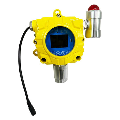 QIUSUO Fixed HCN Gas Detector Hydrogen Cyanide Gas Detector with Measuring Range 0-50ppm Resolution 0.1ppm  L-Alarm 5ppm H-Alarm 10ppm Sound Light Alarm Monitor for Gas Detection in the Metallurgical Petroleum Chemical Municipal and Other Industries