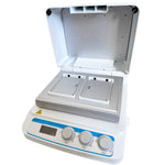 QIUSUO Thermo Microplate Shaker Digital Thermo-shaker for 2 Microplates with Capacity 2 Microtiter Plates or Deep Well Plates Speed Range 100 to 1600rpm Control Accuracy ≤±0.3°C Accuracy Display 0.1℃ Temperature Control Accuracy ≤±0.5°C