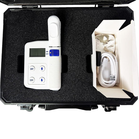 QIUSUO Portable Chlorophyll Meter Chlorophyll Concentration Meter with Accuracy ± 1.0 SPAD  Measurement Area 2mm * 3mm Measurement Range 0.0-99.9 SPAD Unit 2GB SD Card Data Storage