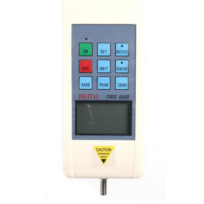 QIUSUO Digital Push Pull Force Gauge Digital Force Gauge Meter Tester Dynamometer with Peak Load Value 1000N/100kg/220Lb Inner Sensor and External Loadcell Sensor Peak Hold Function 3 Measurement Units N Kg Lb