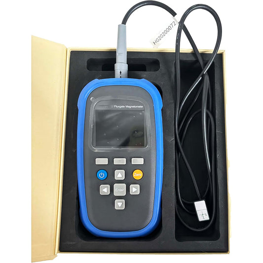 QIUSUO Digital Triaxial Fluxgate Magnetometer Surface Weak Magnetic Field Meter with Resolution 100nT Range 0 to 1000μT Accuracy 2% 5-Digits Display Alarm Function of Exceeding the Upper/Lower Limit