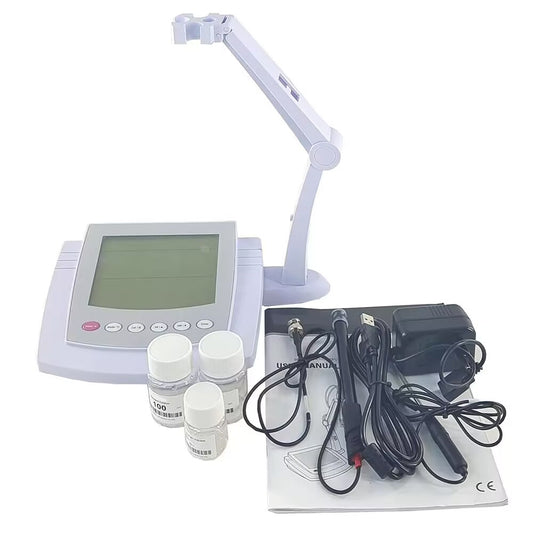 QIUSUO Benchtop Calcium Ion Meter Calcium Ion Concentration Tester with Standard Calibration Liquids with 0.02 to 40100 ppm Accuracy±1% F.S. Automatic Electrode Diagnosis Calibration Fluid Measurement Units ppm mg/L mol/L mmol/Lfor Analyzing Ca Ion