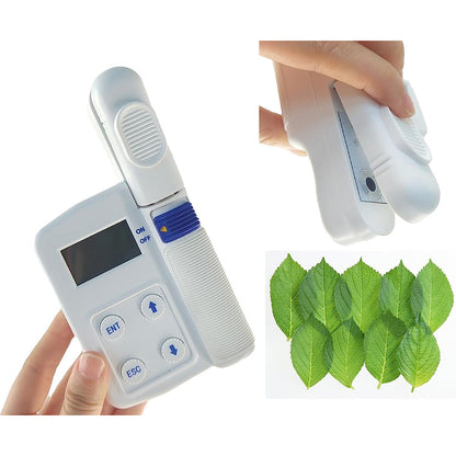 QIUSUO Plant Nutrition Analyzer Chlorophyll Leaf Meter with Chlorophyll Measuring Range 0.0-99.99SPAD Nitrogen Content Measuring Range 0.0-99.99mg/g Leaf Temperature Measuring Range -10-99.9℃ for Chlorophyll Content Nitrogen Content and Leaf Temperature