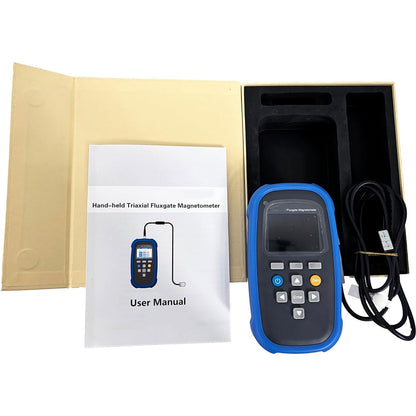 QIUSUO Triaxial Fluxgate Magnetometer Handheld Three-Axis Fluxgate Magnetometer Tesla Tester Meter for Weak Magnetic Field Testing with Class 1 XYZ Axis Range 0 To 1000μT Resolution 100nT USB Interface
