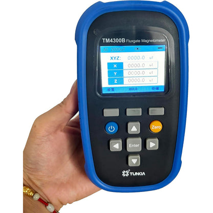 QIUSUO Triaxial Fluxgate Magnetometer Handheld Triaxial Fluxgate Magnetometer with Range 0 to 1000μT Accuracy 2% Resolution 100nT Magnetic Measurement Data Storage for Measuring Low Magnetic Field