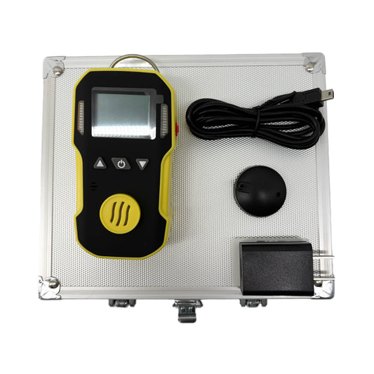 QIUSUO Ammonia Gas Leak Detector Handheld NH3 Monitor with Range 0-100ppm Resolution 1ppm L-Alarm 20ppm H-Alarm 50ppm Accuracy ≦ 5% F.S.Aluminum Shell material ABS Material Waterproof  High Precision