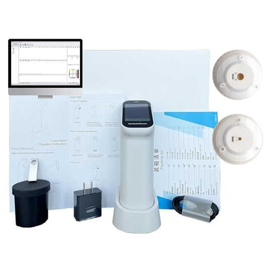 QIUSUO Portable Colorimeter Touch Screen Color Meter Analyzer Color Measurement with Camera Function Accuracy 0.01 Aperture 6mm 11mm Visual Observation Method D/8 SCI for Coating Ceramic Plastic