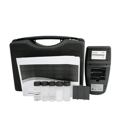 QIUSUO Turbidimeter Portable Turbidity Meters Water Turbidity Meter with 4 PCS Calibration Solution Vials Range 0~1100 NTU/FNU 0~275 EBC 0~9999 ASBC 2-5 Point Calibration 100 Groups Storage USB