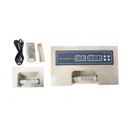 QIUSUO Medical Tablet Hardness Tester Automated Tablet Tester with 2-200N 40mm Electric Pressurized Accuracy ±1.5% Test period 20S/P Automatic Statistic Printing for Detecting Tablet Breaking Hardness