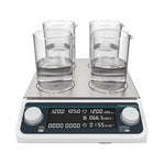 QIUSUO 4 Digital Multi-position Hot Plate Stirrer Laboratory Magnetic Stirrers with Brushless Motor 304 Stainless Steel Plate Number of Stirring Points 4 Max Stirring Volume 4*500 MM