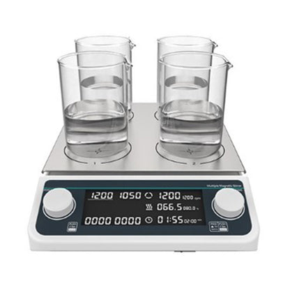 QIUSUO Multi Position Hotplate Stirrer 4 Digital Multi-position Hot Plate Stirrer with LCD Liquid Crystal Display Number of Stirring Points 4 Plate Material 304 Stainless Steel