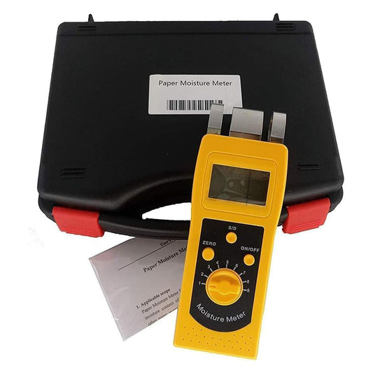 QIUSUO Paper Moisture Tester Paper Moisture Content Meters Paper Damp Tester Carton Box Moisture Meter With Measuring Range 0.00-2.00%(d) 0.0-98.0%(s) Resolution 0.1/0.01 For Corrugated Paper,Cartons,Paper Rolls,Etc