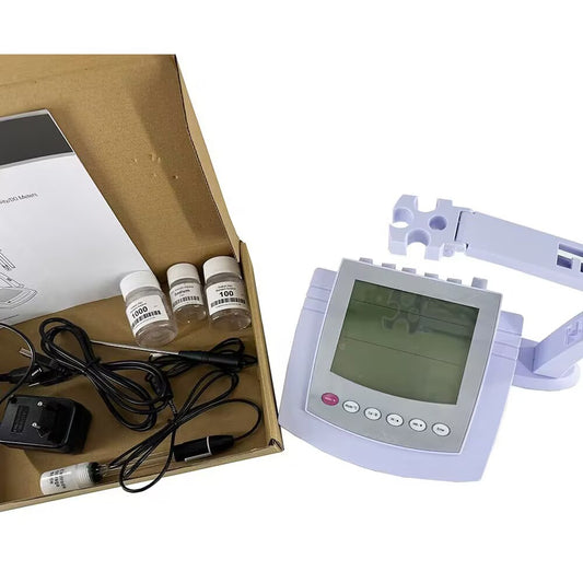 QIUSUO Lab F Ion Meter Fluoride Ion Concentration Tester with Calibration Liquids Calibration Solutions 0.001/0.01/0.1/1/10/100/1000/10000 Accuracy ±0.5% F.S. Range 0.02 to 1900 ppm Setup Menu Allows Setting the Number of Calibration Points