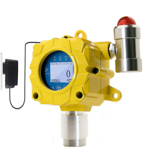 QIUSUO Fixed HCN Gas Detector Hydrogen Cyanide Gas Detector with Measuring Range 0-50ppm Resolution 0.1ppm  L-Alarm 5ppm H-Alarm 10ppm Sound Light Alarm Monitor for Gas Detection in the Metallurgical Petroleum Chemical Municipal and Other Industries