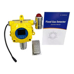 QIUSUO Chlorine Detector Fixed Chlorine Leak Detector with Measuring Range 0-50ppm Resolution 0.1ppm L-Alarm 5ppm H-Alarm 10ppm Sound Light Alarm Monitor