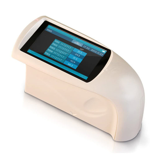 QIUSUO 60° Gloss Meters Handheld Gloss Meter with Measurement Range 0~1000GU Large Touch Screen Operation Display 5 Sets of Measurement Data Division Value 0.1GU Measuring Time 0.5s