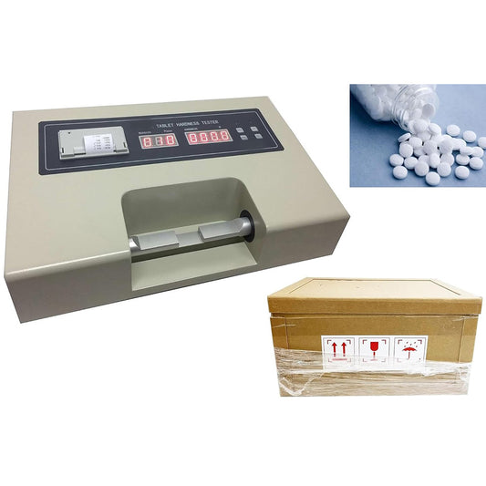 QIUSUO Tablet Hardness Tester Automatic Tablet Hardness Tester with Automatic Statistic Printing Hardness Range 2 to 200N  Hardness Accuracy 1.5% Built-in Printer Auto-Test Auto-diagnose Auto-Alarm
