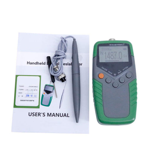 QIUSUO Permanent Magnet Gauss Meter Surface Magnetic Field Meter Tester Fluxmeter with 2% Accuracy 0 to 2400mT 0 to 24000Gs Resolution 0.01mT 0.1Gs