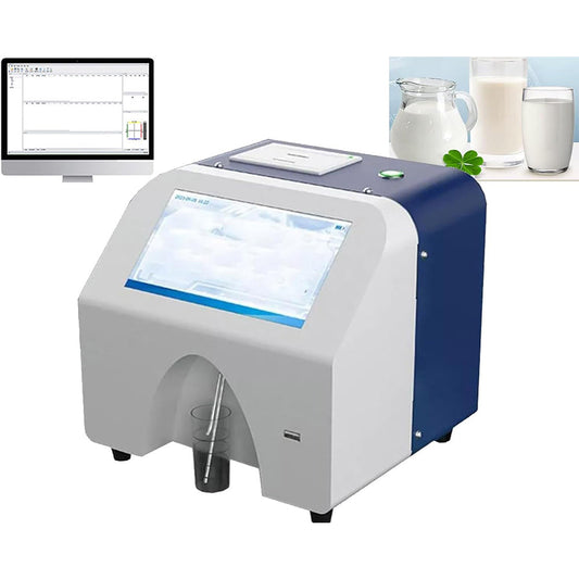 QIUSUO Dairy Analyzer Ultrasonic Dairy Analyzer Goat Milk UHT Milk Tester with Touch Screen USB Interface Built-in Automatic Cleaning Function Fat Range 0.01%~45% Protein Range 2%~ 15% Lactose Range 0.01%~20%