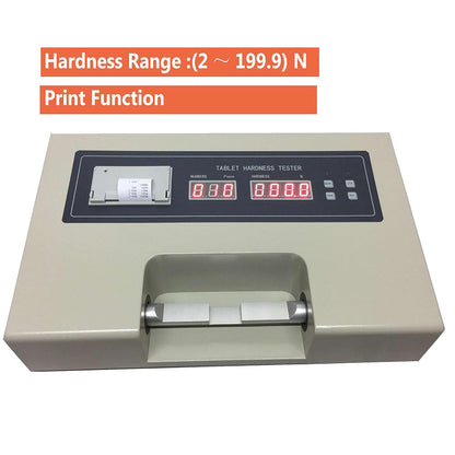 QIUSUO Tablet Hardness Tester Gauge Meter Tablet Hardness Test Limits with Built-in Printer Hardness Range 2 to 199.9N Accuracy ±1.5% Automatic Statistic Printing for Detecting Tablet Breaking Hardness