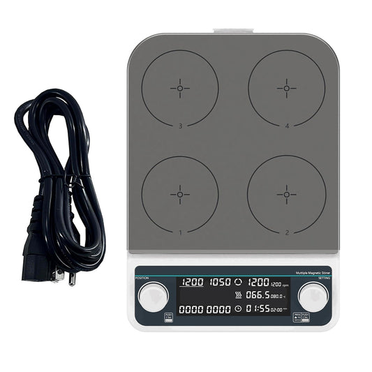 QIUSUO Four-Position Heating Magnetic Stirrer Multi-Position Magnetic Stirrers with Asynchronous Control Max Stirring Volume 4*500 MM Brushless Motor 304 Stainless Steel Plate
