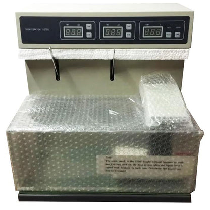 QIUSUO Disintegration Apparatus Laboratory Disintegration Testers with Double Cups and Two Channels Timing Accuracy ±0.5min Micro Water Pump Circulating Water Flow Uniform Heating System