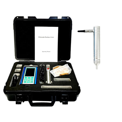 QIUSUO Ultrasonic Hardness Tester Ultrasonic Portable Hardness Tester with 10kgf Probe Maximum Roughness Test Surface Ra<15um Accuracy ±2 USB Interface ASTM-A1038 Standard 3.5-inch IPS(In-Plane Switching) Digital LCD Data Save 600 Groups Max