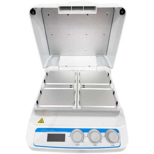 QIUSUO Digital Microplate Shakers Thermoshakers for Microplates with Capacity 4 Microtiter Plates Speed Range300 to 1350rpm for Elisa Plate Cell Culture Plate Other Samples to Culture and Incubate Cells at Appropriate Temperature