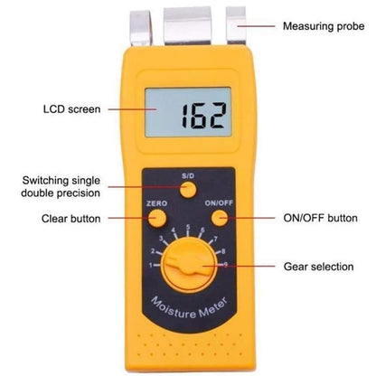 QIUSUO Paper Moisture Content Meter Paper Moisture Detector with Resolution 0.1 or 0.01 Measuring Range 0.00-2.00%(d) 0.0-98.0%(s) Accuracy ± 0.5(Main Moisture Range) Digits LCD with Backlight for Measure Different Kinds of Papers