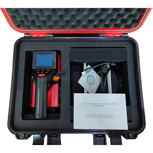 QIUSUO Integrated Rebar Scanner Handheld Concrete Rebar Scanner with High Resolution Color LCD Screen the Test Results Visually Display the Protective Layer Thickness Rebar Spacing and Number of Rebars 170000 Testing Points