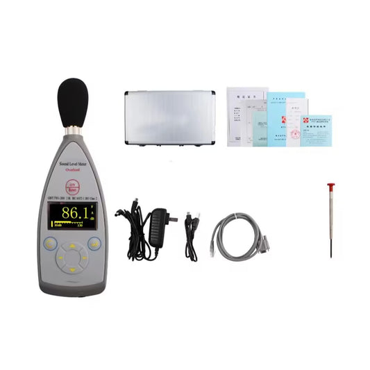 QIUSUO Noise Level Meter Digital Type 2 Sound Meter with Frequency Range 20Hz~12.5kHz Statistical Analysis Function Meas. Range 30 dB(A)~130dB(A) 32kHz A/D Bits Statistical Analysis Function Integrating Function for Assessmet of the Risk of Hearing Damage