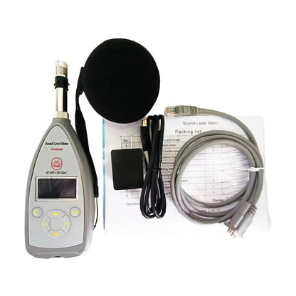 QIUSUO Class 1 Sound Level Meter Industrial Sound Level Meter with  Range 25dB(A)~140dB(A) 10 Hz~20 kHz Outputs AC DC RS 232 USB Integrating Time 1s~24h 8000 Groups Data Storage for Traffic Noise Measurment